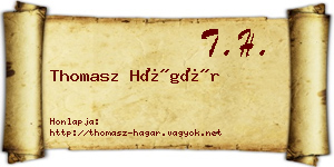 Thomasz Hágár névjegykártya